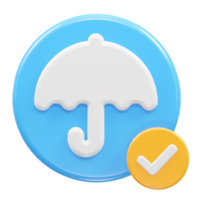 Umbrella icon render 3d rendering illustration png