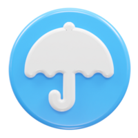 Umbrella icon render 3d rendering illustration png