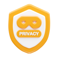 privacy veiligheid icoon 3d renderen illustratie png