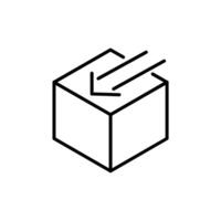 Box delivery with arrow line icon design vector