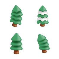 Pine 3d icon vector render illustration