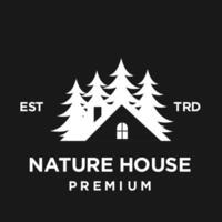 Pine house cottage logo icon design illustration vector