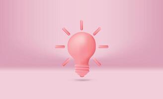 Bulb pink 3d Icon valentine illustration vector