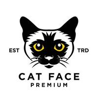 gato cara cabeza logo icono diseño ilustración vector