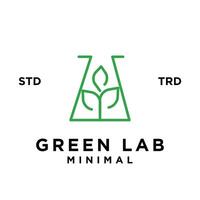 verde laboratorio hoja logo icono diseño ilustración vector