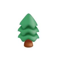 Pine 3d icon vector render illustration