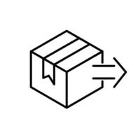 Box delivery with arrow line icon design vector