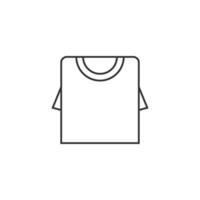 Folded shirt icon in thin outline style vector