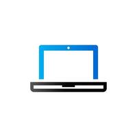 Laptop computer icon in duo tone color. Electronic digital display vector