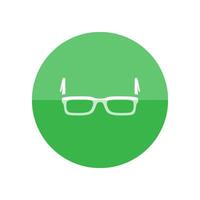 Eyeglasses icon in flat color circle style. Fashion hipster dark black retro vector