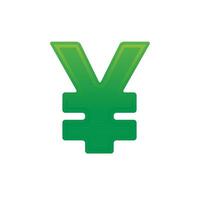 Japan Yen symbol icon in color. vector