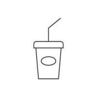 Soft drink icon in thin outline style vector