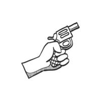 mano dibujado bosquejo icono comenzando pistola vector