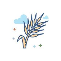 Wheat icon flat color style vector illustration