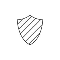 Shield icon in thin outline style vector