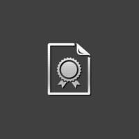 Contract document icon in metallic grey color style. Agreement arrangement loan vector