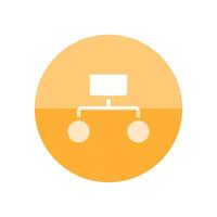 Hierarchy icon in flat color circle style. Office management team work structure employee vector