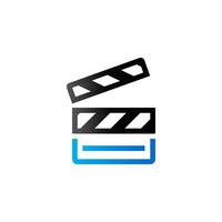 Cinema film icon in duo tone color. Symbol records start vector