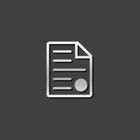 Contract document icon in metallic grey color style. Agreement arrangement loan vector