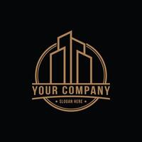 Real estate logo design vintage retro label for your company vector