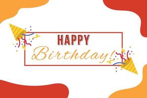 Happy birthday text greeting card background with confetti vector