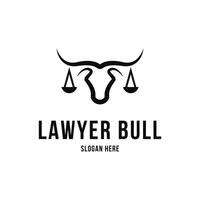 Lawyer bull longhorn logo design idea concept vector