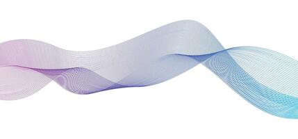 Abstract blue purple gradient flowing wave line pattern on white background vector