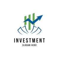 Investment business finance logo design with growth up vector