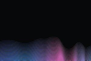 abstract black background with wave line pattern colorful vector