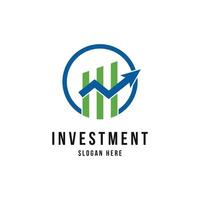 Investment business finance logo design with growth up vector