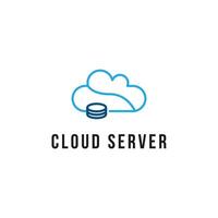 cloud computing data server logo design idea vector