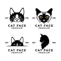 gato cara cabeza logo icono diseño ilustración vector