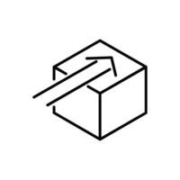 Box delivery with arrow line icon design vector