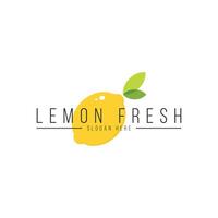 Fruit lemon fresh logo design concept idea vector