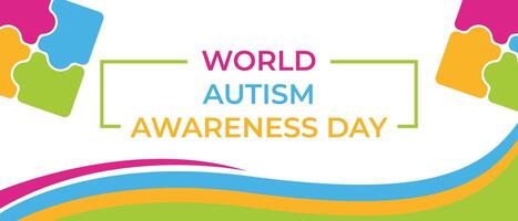 world autism awareness day background template vector