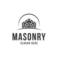 Masonry logo design vintage retro style vector