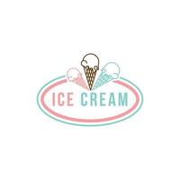 Ice cream cone logo design concept idea vector