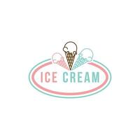 Ice cream cone logo design concept idea vector