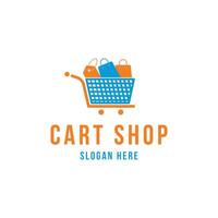 shopping cart logo design concept idea for business vector