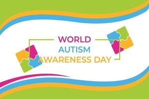 world autism awareness day background template vector