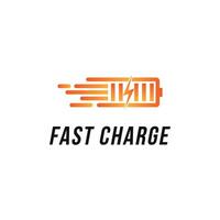 Fast charge battery logo design concept vector