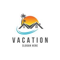 Real estate vacation logo design concept idea vector