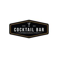 cocktail logo design concept vintage retro label stamp vector