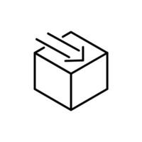 Box delivery with arrow line icon design vector