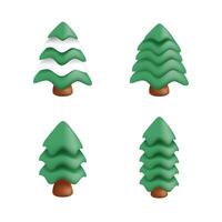 Pine 3d icon vector render illustration