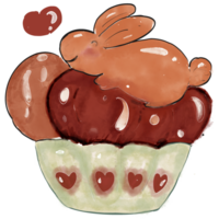 cute l rabbit ice cream cake png