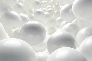 AI generated Abstract white shiny balls background. AI generated. photo