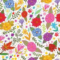 multi color floral design pattern vector