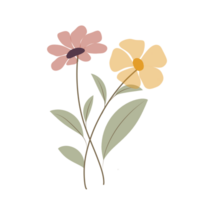 Simple flower watercolor png