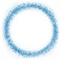 blå glitter cirkel ram. gyllene gnistra konfetti. cirkel ram på transparent bakgrund. png